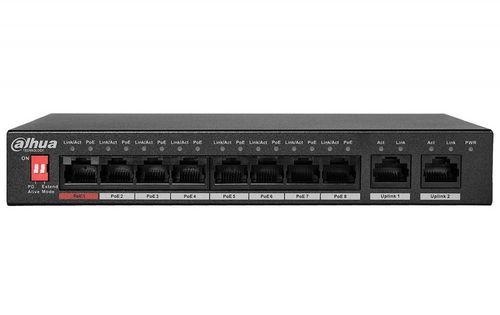 Switch PoE Dahua 8-portowy (Switch PoE 8+2, 1xHiPoE, Uplink 1000Mbps, 96W) na Arena.pl
