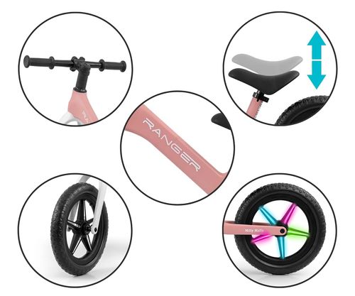 MILLY MALLY 5706 Rowerek biegowy RANGER flash pink na Arena.pl