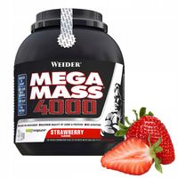 WEIDER MEGA MASS 4000 3kg GAINER BIAŁKO TRENING FITNESS GRATIS TRUSKAWKA