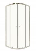KABINA PRYSZNICOWA 90 x 90 PÓŁOKRĄGŁA CHROMOWANA DRZWI PRZESUWANE