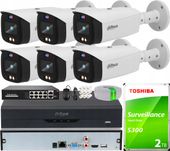 Zestaw Monitringu IP Dahua 6x Kamera 5Mpx Do Rozbudowy Rejestrator 8CH 2TB