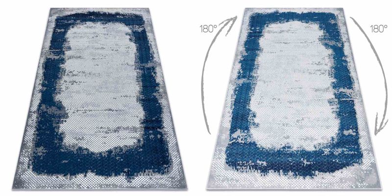 RUG/LU/IONA/FRAME/BLUE+GREY/80x150 zdjęcie 3