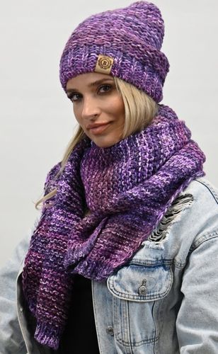 Gruby Modny Kobiecy Zestaw Zimowy Melanżowy Wz2 na Arena.pl