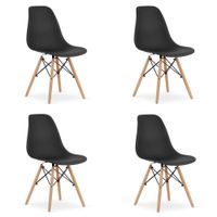 Krzesło czarne skandynawskie OSAKA nogi bukowe 4 szt. do kuchni jadalni