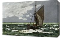 Obraz 60x40cm Seascape, Storm, Monet Vintage do Salonu