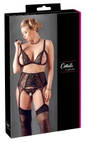 cottelli curves zestaw koronkowy 3-częściowy czarny 3xl