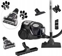 MOCNY BEZWORKOWY ODKURZACZ CYKLONOWY AKCESORIA HEPA 700W 19kPa do sierści