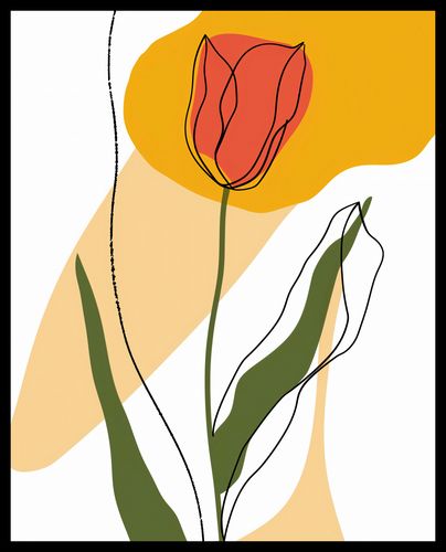 Plakat 40x50cm Przerysowany Tulipan na Arena.pl