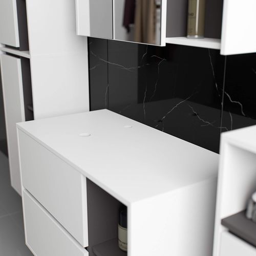 SZAFKA ŁAZIENKOWA POD UMYWALKĘ Z OTWORAMI VAMI W90 UM 2SZ 2P BIAŁA /GRAFIT na Arena.pl