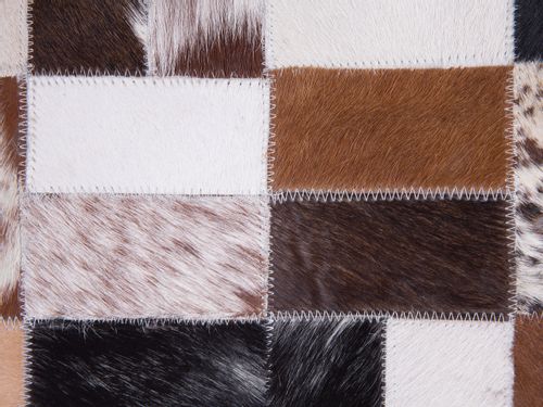 Dywan patchwork skórzany 80 x 150 cm brązowo-beżowy CESME na Arena.pl