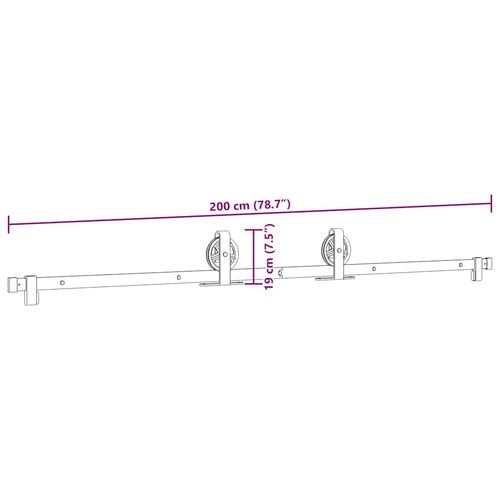 System do montażu drzwi przesuwnych, 200 cm, stal, czarny na Arena.pl