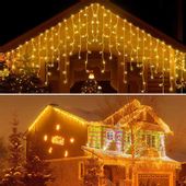 Sople Lampki 300Led Kurtyny Świetlne Biały Ciepły