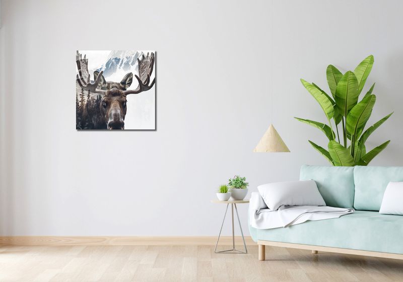 Obraz 60x60cm Łoś Duch Lasu zdjęcie 2