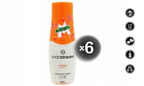 6x SYROP KONCENTRAT MIRINDA DO SATURATORA SODASTREAM 9L NAPOJU z 440ml na Arena.pl