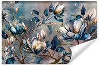 Fototapeta Ścienna Kwiaty MAGNOLIE Abstrakcja Beton Rośliny 90cm x 60cm