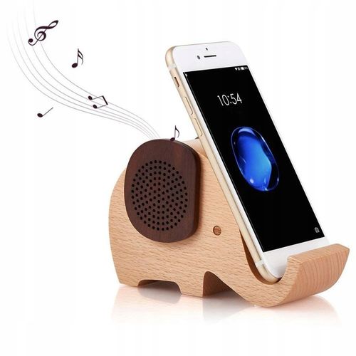 GŁOŚNIK BLUETOOTH 4.0 DREWNIANY SŁONIK STOJAK na Arena.pl
