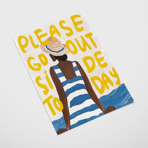 Plakat ilustracja wakacyjna plaża 29,7x42 cm A3 na Arena.pl