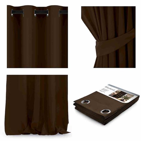 CURT/AH/BLACKOUT/EYELETS/D.BROWN/140X270/1PC zdjęcie 2