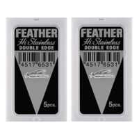 FEATHER Hi Stainless Double Edge Żyletki, 10 sztuk