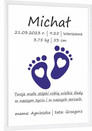 METRYCZKA DLA DZIECKA NARODZINY CHRZEST + RAMKA !SUPER PREZENT! HIT ! na Arena.pl