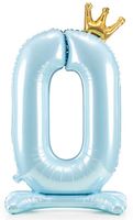 Stojący balon cyfra 0 błękit 84 cm XL