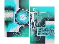 80X70CM TAŃCZĄCE POSTACIE NIEBIESKIM DUO OBRAZ DRUK