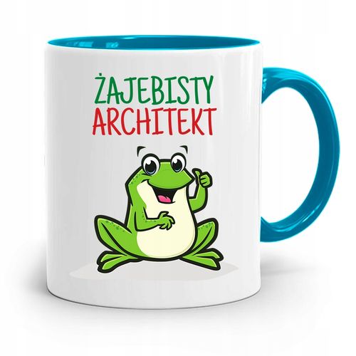 Kubek Błękitny Architekta Żajebisty Architekt Z Nadrukiem Ze Zdjęciem na Arena.pl