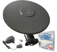 ANTENA TV DOOKÓLNA DVB-T2 KOMPAKTOWA AKTYWNA SZARA