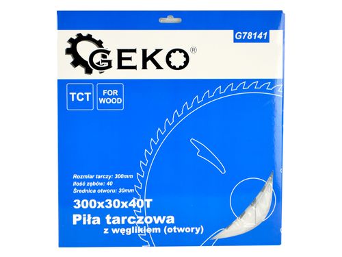 PIŁA TARCZA WIDIOWA DO CIĘCIA DREWNA 300x30 40 ZĘBÓW GEKO G78141 na Arena.pl