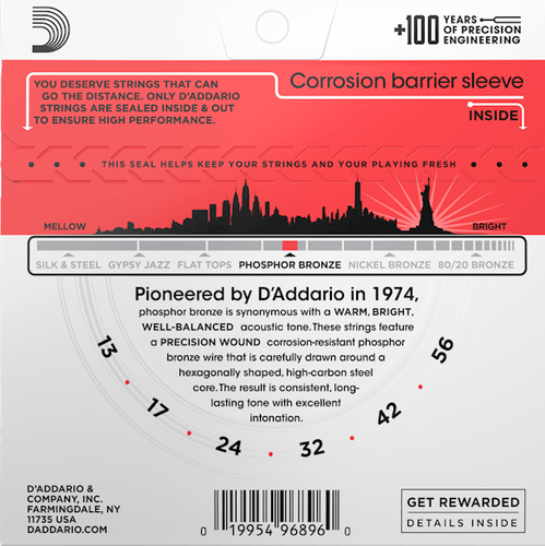 Struny do gitary akustycznej akustyka Phosphor Bronze Daddario EJ24 13-56 na Arena.pl