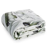 Narzuta Ellen 170X210 cm biało‑oliwkowa welur hotpress