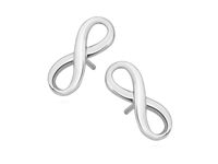 Delikatne rodowane srebrne gładkie kolczyki celebrytka nieskończoność infinity srebro 925 Z1097E