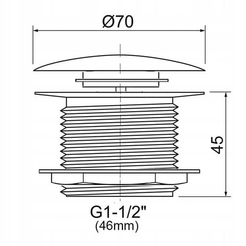 KOREK DO BRODZIKA Z SITKIEM WANNY SYFON STANDARD KLIK-KLAK na Arena.pl