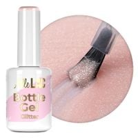 Żel do paznokci z pędzelkiem Bottle Gel Glitter AlleLac Nude Glimmer 15g