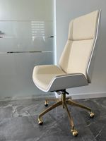 Fotel biurowy beżowy złoty Luxury Premium