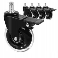5szt Gumowe Kauczukowe KÓŁKA DO FOTELA Obrotowego Krzesła z Hamulcem