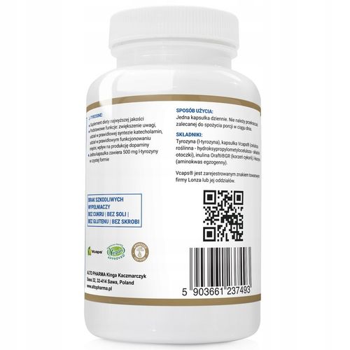 L-tyrozyna 500mg Pamięć + Prebiotyk 120 kaps na Arena.pl