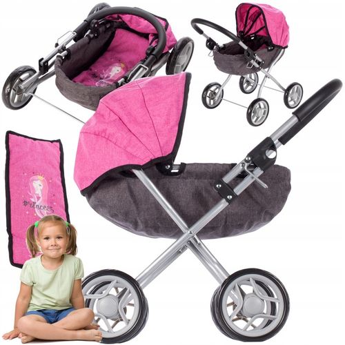 WÓZEK GŁĘBOKI DLA LALEK GONDOLA SKŁADANY I LEKKI PREZENT DLA DZIEWCZYNKI na Arena.pl