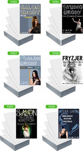 Ulotki A5 1000szt reklamowe firmowe SALON FRYZJERSKO KOSMETYCZNY wzory na Arena.pl