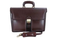 Aktówka męska - skóra naturalna - Brązowy ciemny