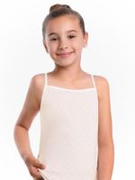 Podkoszulka dziewczęca bawełniana ażurowa ecru 146-152 YOCLUB