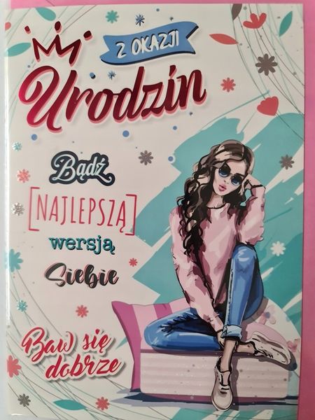 Kartka Urodziny 11,7 x 16,8 cm zdjęcie 2