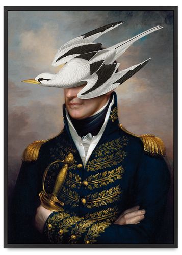 Plakat pop art portret generał ptak 40x50 cm w czarnej ramie na Arena.pl