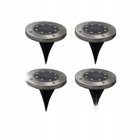 LAMPY SOLARNE GRUNTOWE NAJAZDOWE OGRODOWE 8LED 4SZT. CIEPŁY BIAŁY