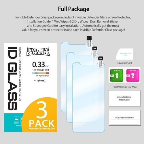 SZKŁO HARTOWANE RINGKE ID-3PACK IPHONE X CLEAR na Arena.pl