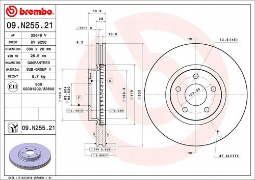 TARCZA HAM PRZOD 300X28 V BREMBO na Arena.pl
