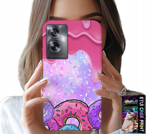 ETUI DO OPPO A79 5G - SŁODKIE DONUTY Z LUKREM W TLE + FOLIA na Arena.pl