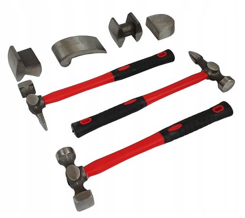 MŁOTEK BLACHARSKI ZESTAW MŁOTKÓW blacharskich FIBERGLASS 7el kowadła na Arena.pl