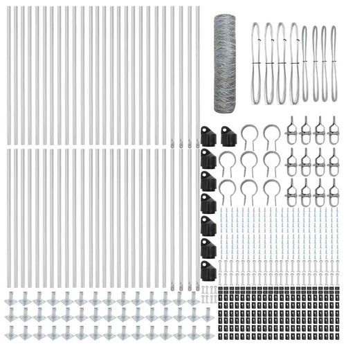 Ogrodzenie z słupkami Srebrny 0.6 x 100 m Stal pokryta PCV na Arena.pl