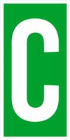 Tabliczka Grawerowana zielona 20x10 cm znak BHP na drzwi litery C